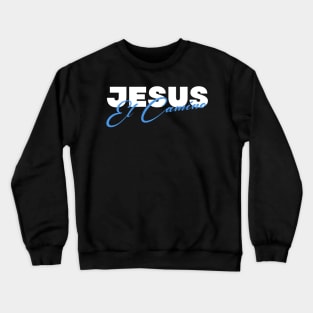 Jesus el Camino en Azul Crewneck Sweatshirt